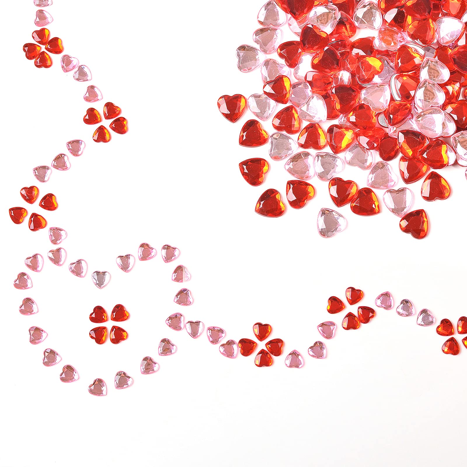Ornaland 200 pcs Acrylic Heart Rhinestones - Flatback Crystal Gems for DIY Clothes, Jewelry, Shoes, Belts - Perfect for Wedding, Birthday & Party Decorations - Great for Crafting, Scrapbooking & Gift Making
