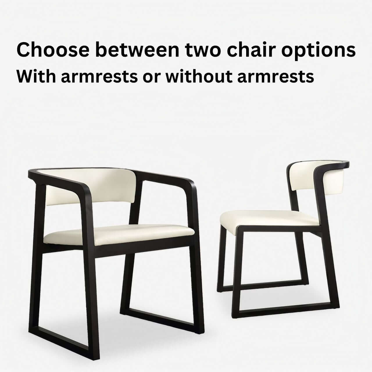 Premium White Leather Dining Chair with Solid Wood Frame - Modern Minimalist Design for Home, Office, and Restaurant Use