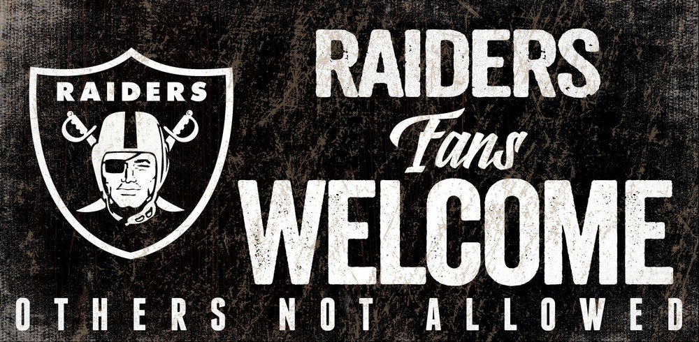 Oakland Raiders Welcome Sign for Fans - Officially Licensed NFL Home Decor - Perfect for Game Day, Man Cave, and Tailgating Parties