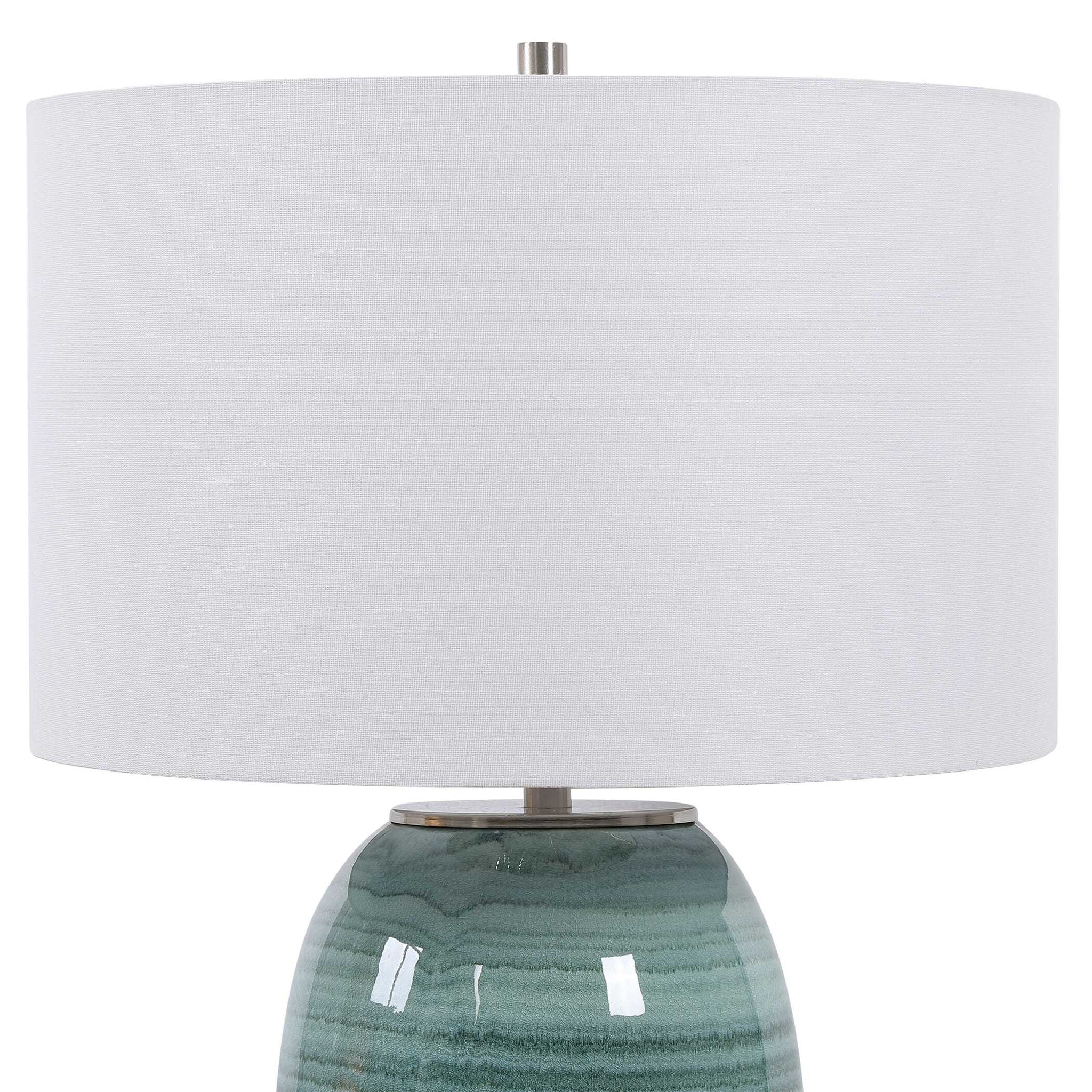 Modern Teal Table Lamp - Stylish Home Decor for Living Room, Bedroom & Office - Energy Efficient LED Lighting