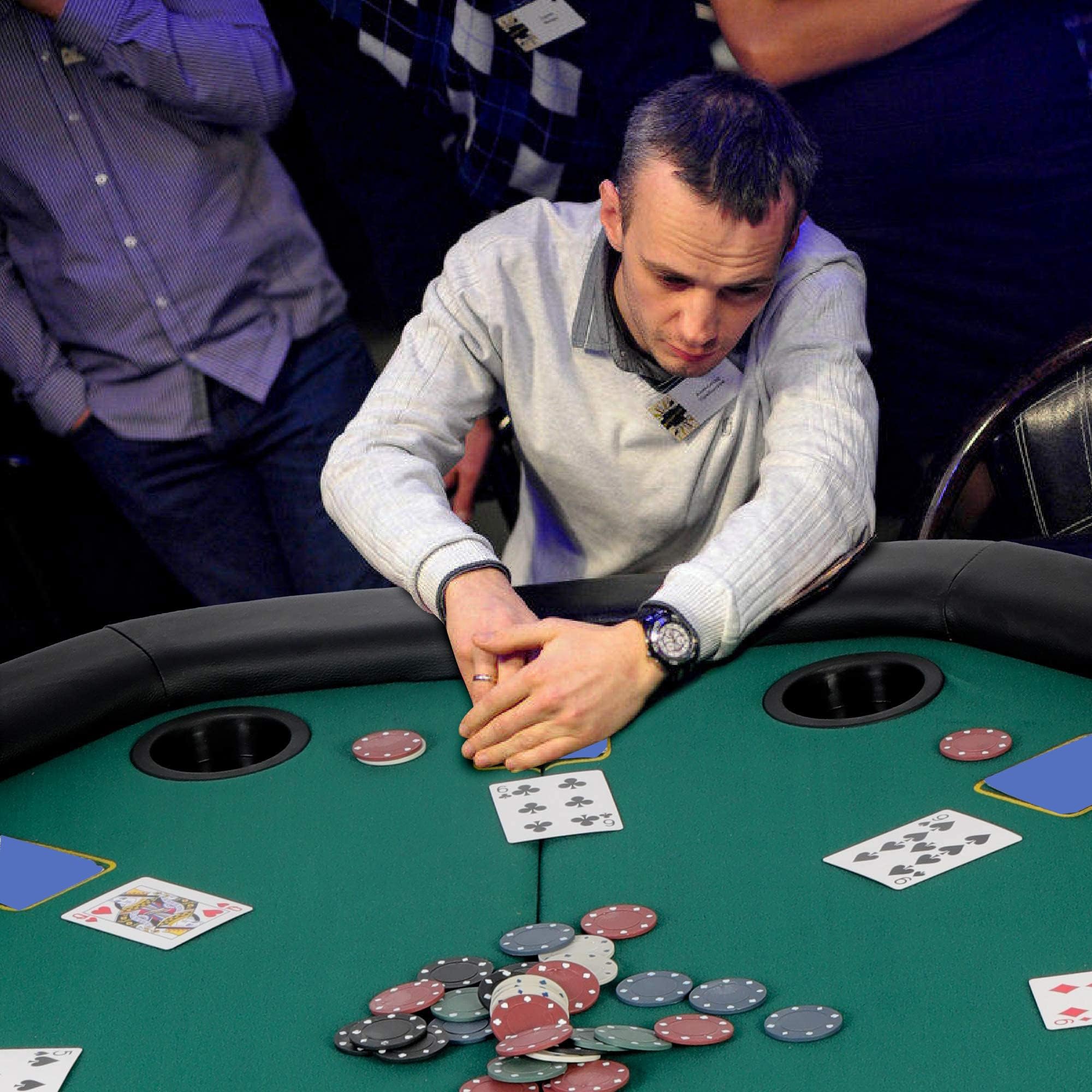 Premium 8-Player Folding Poker Table for Casino Games - Perfect for Home Poker Nights, Game Rooms & Casino-Themed Parties
