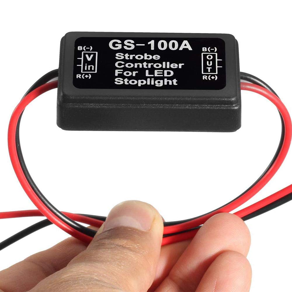 BlyilyB 12V-24V LED Strobe Controller Flasher Module - Universal 3rd Brake Light & Tail Stop Lamp Flasher (Pack of 1) for Cars, Trucks & Motorcycles - Enhance Safety with Attention-Grabbing Strobe Effects