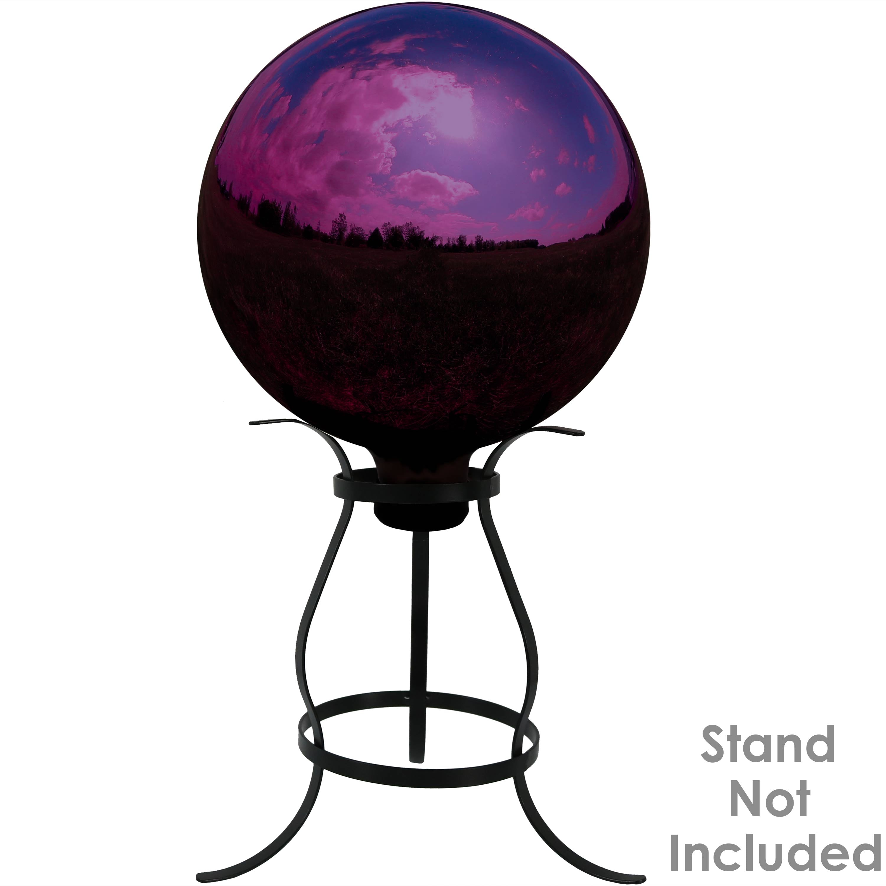 Sunnydaze 10-Inch Mirrored Glass Gazing Globe - Outdoor Garden Decor Reflective Sphere for Yard, Patio & Landscaping - Perfect for Meditation, Feng Shui & Decorative Accents