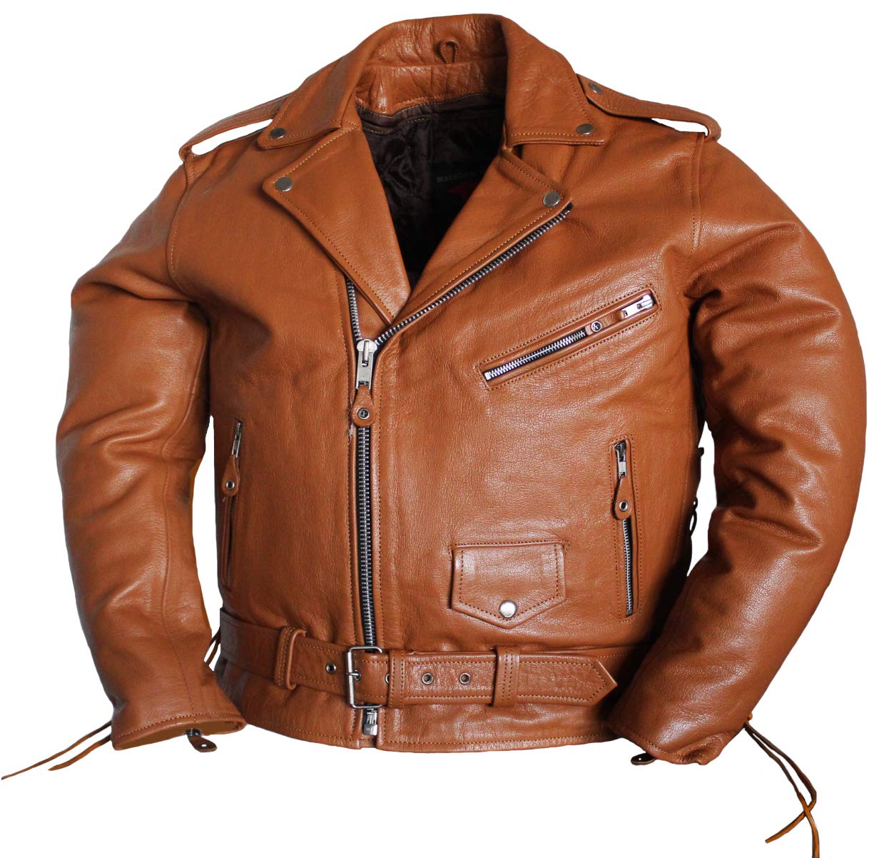 Men's Motorcycle Leather Jacket with Air Vents & Pockets - Breathable Biker Jacket for Riding, Commuting & Outdoor Adventures