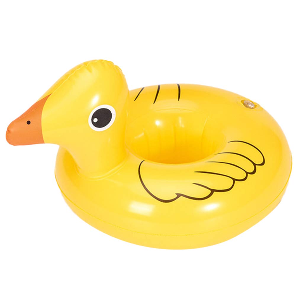 **PRETYZOOM 5-Piece Inflatable Duck Drink Holder Floats - Fun Pool Cup Coasters for Beverages, Summer Pool Parties & Kids Bath Toys - Bright Yellow Toddler Bath Accessories for Outdoor, Beach & Bathtub Play**
