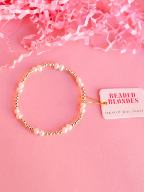 Elegant Extended Coastal Pearl Gold Beaded Bracelet for Women - Perfect for Weddings, Parties & Everyday Wear
