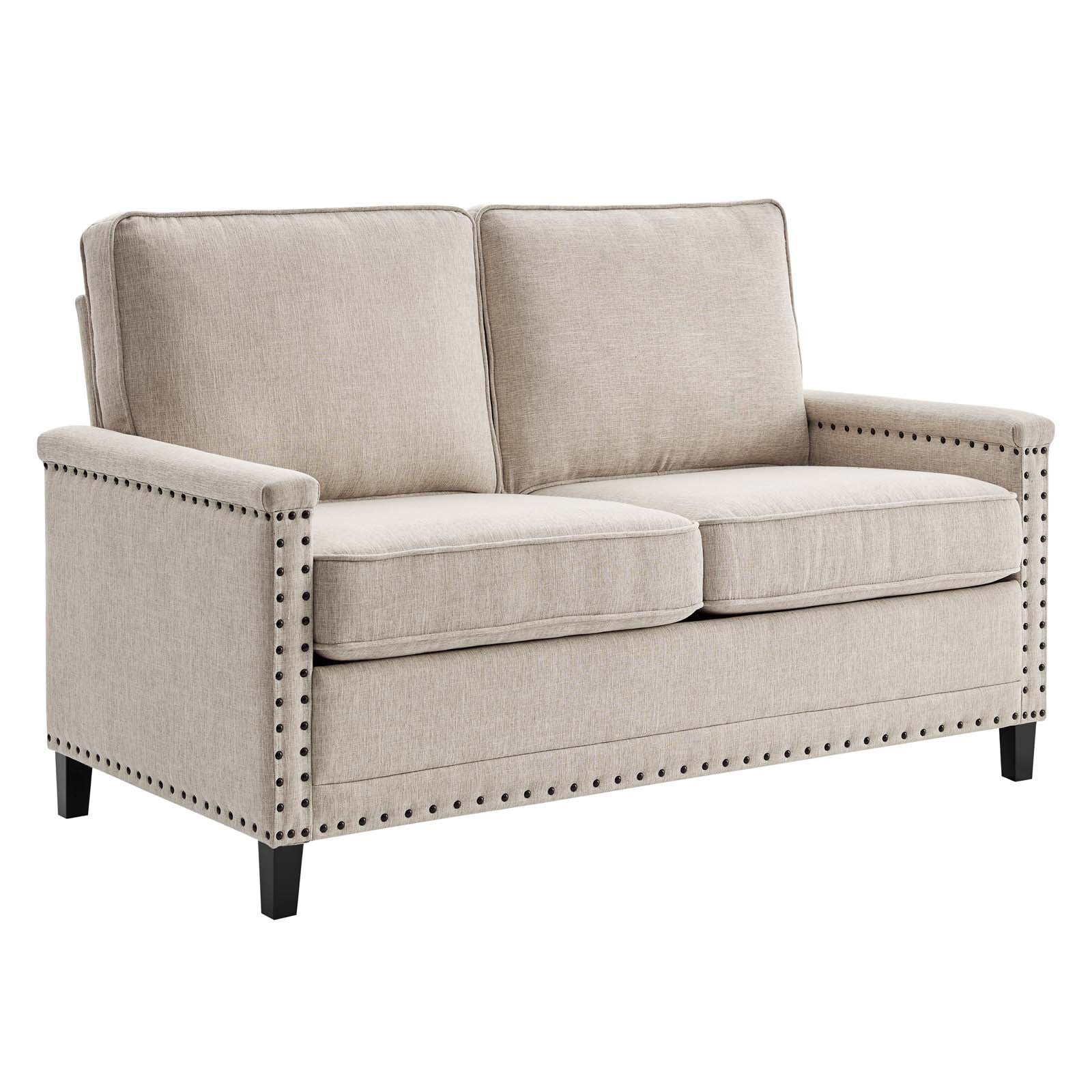 Comfortable Ashton Upholstered Fabric Loveseat - Soft & Stylish Small Couch for Living Room, Apartment, or Office - Perfect for Relaxing & Entertaining Guests
