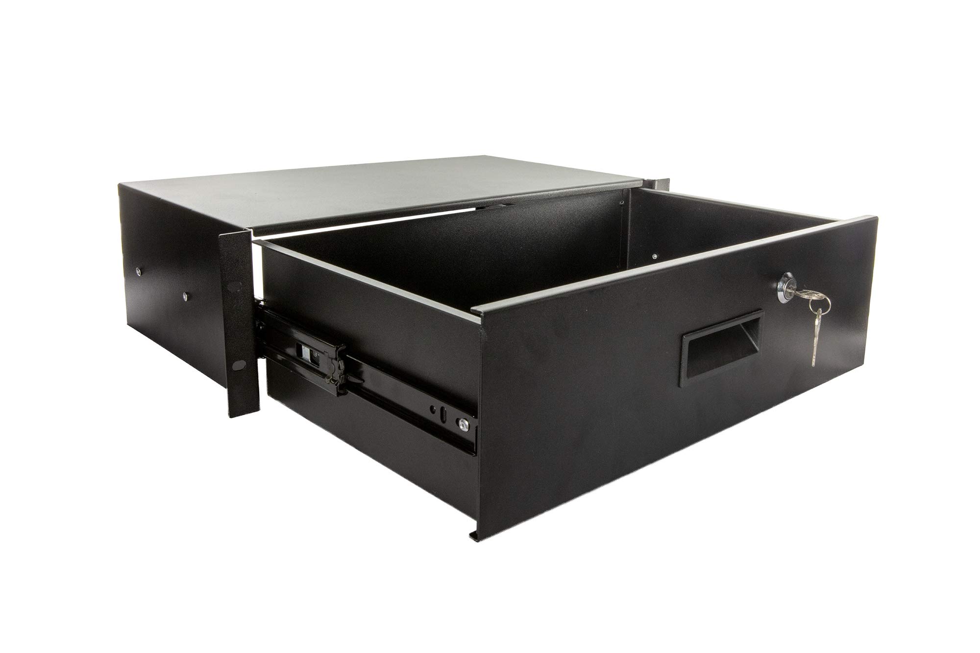 Elite Core RD3US 3U Shallow Metal Rack Drawer with Lock - Secure Server Cabinet Accessory for Data Center, Network Rack & IT Equipment Organization