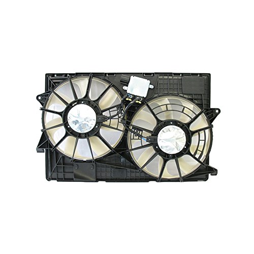 RAREELECTRICAL New Dual Radiator and Condenser Fan Replacement for 2014-2015 Jeep Cherokee - Compatible with Part #68164091Ah - Perfect for Cooling System Repair & Off-Road Adventures