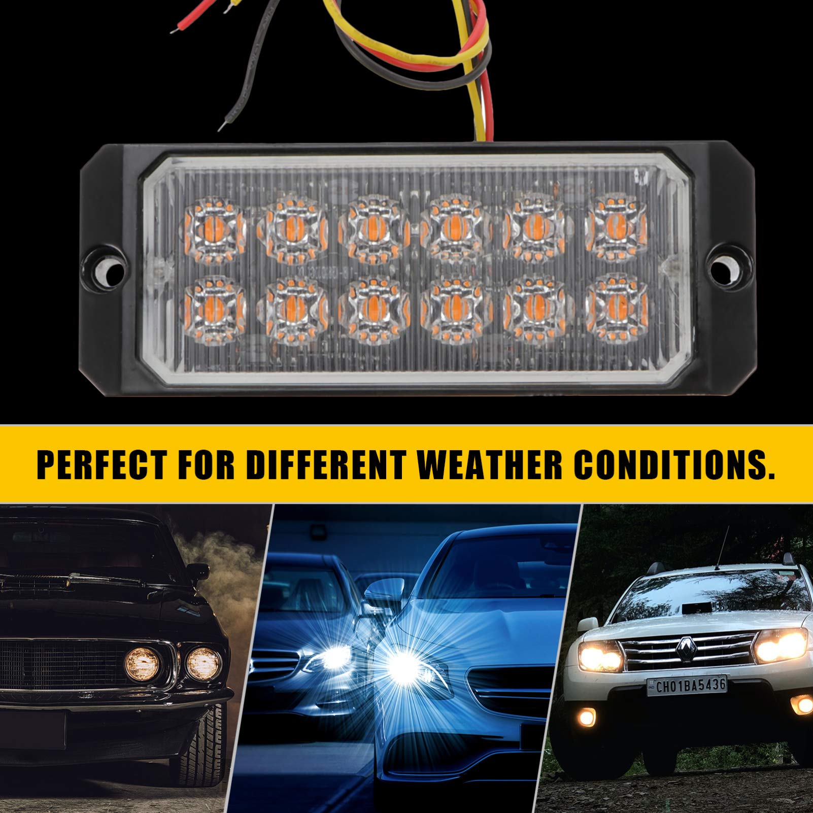 VICASKY 2-Pack LED Truck Side Warning Lights - Waterproof Signal Lamps for Semi Trucks & Trailers - Amber Side Marker Lights with High Visibility for Night Driving & Road Safety