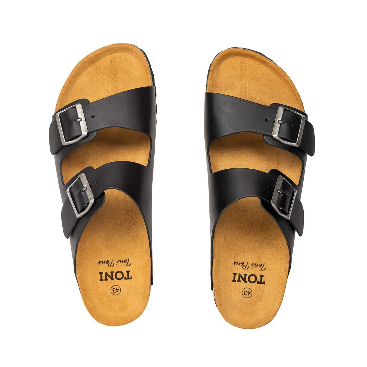 Men's Plain Leather Open Toe Sandals - Comfortable Casual Summer Footwear for Beach, Travel & Outdoor Activities
