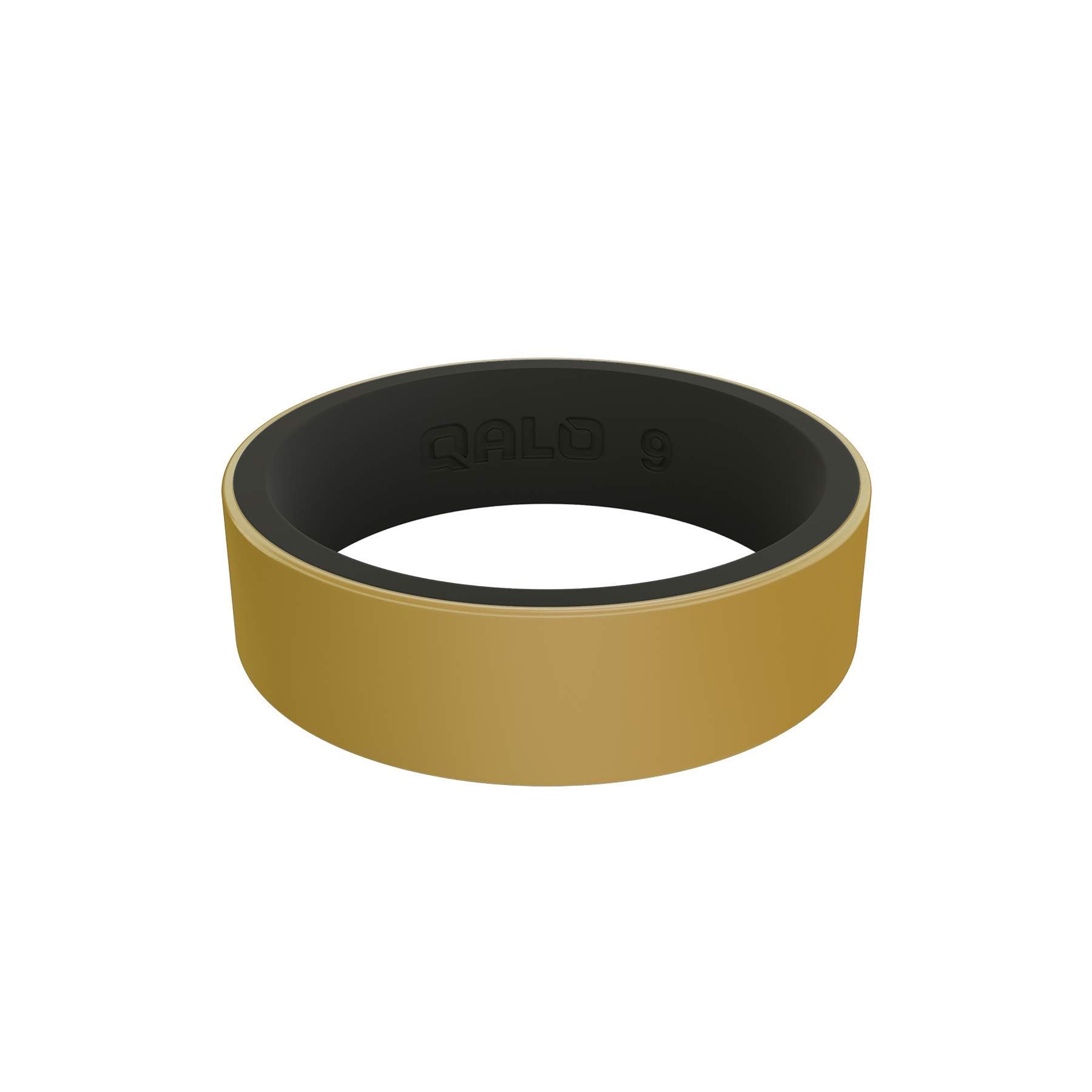 QALO Women's Comfort Fit Rubber Silicone Wedding Ring - Metallic Blank Strata Design, Breathable & Durable Engagement Band - Perfect for Active Lifestyles, Workouts, Swimming and Outdoor Adventures