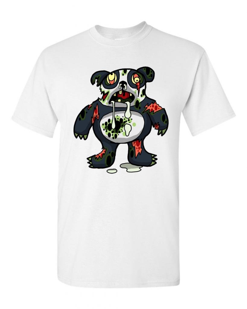 Zombie Panda Undead Animals Graphic T-Shirt for Adults | Horror Novelty Tee for Halloween, Cosplay & Gifts