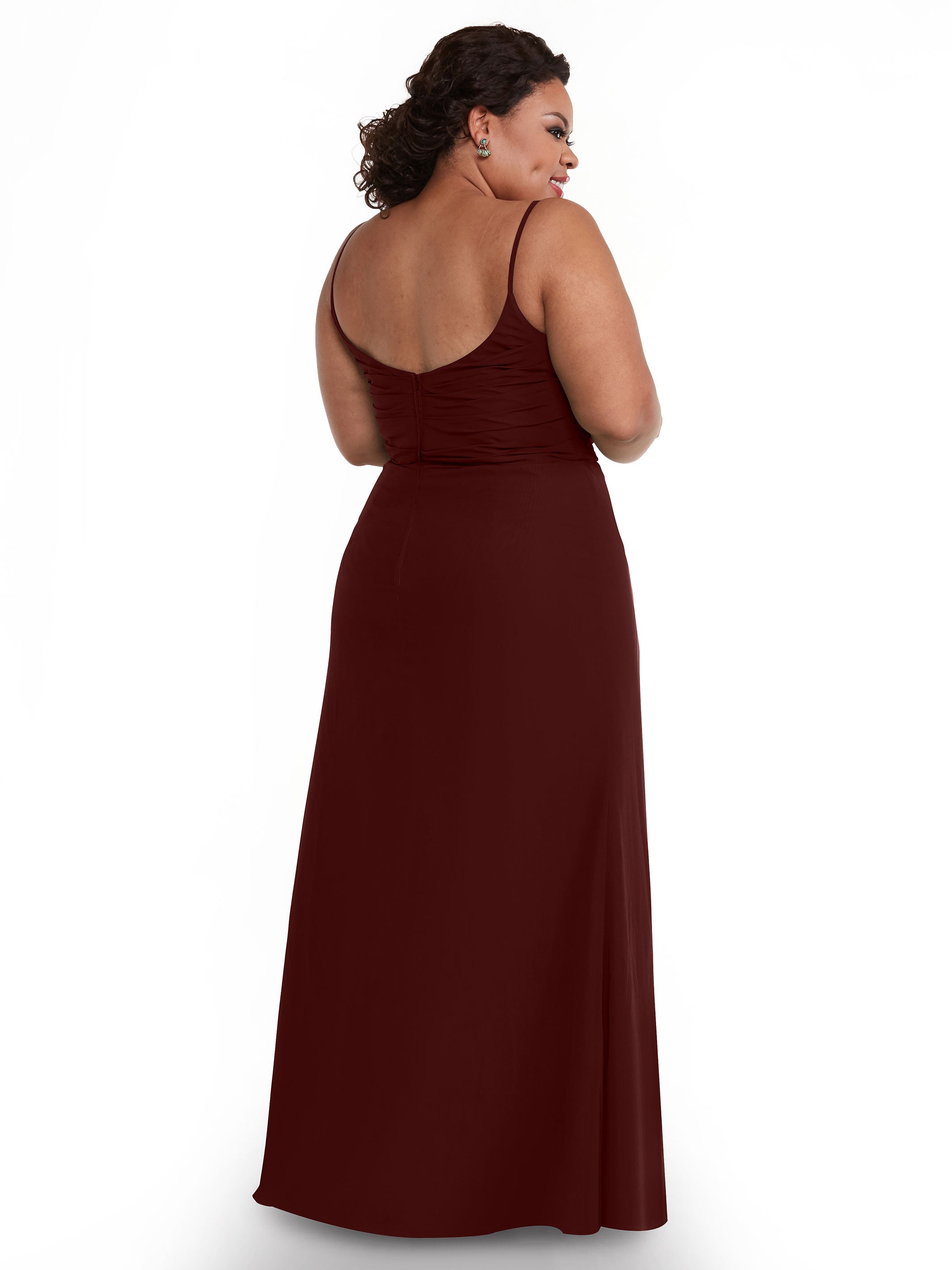 Elegant 80169 Chiffon Sheath Bridesmaid Dress with Pleated Bodice - Perfect for Weddings, Formal Events & Special Occasions
