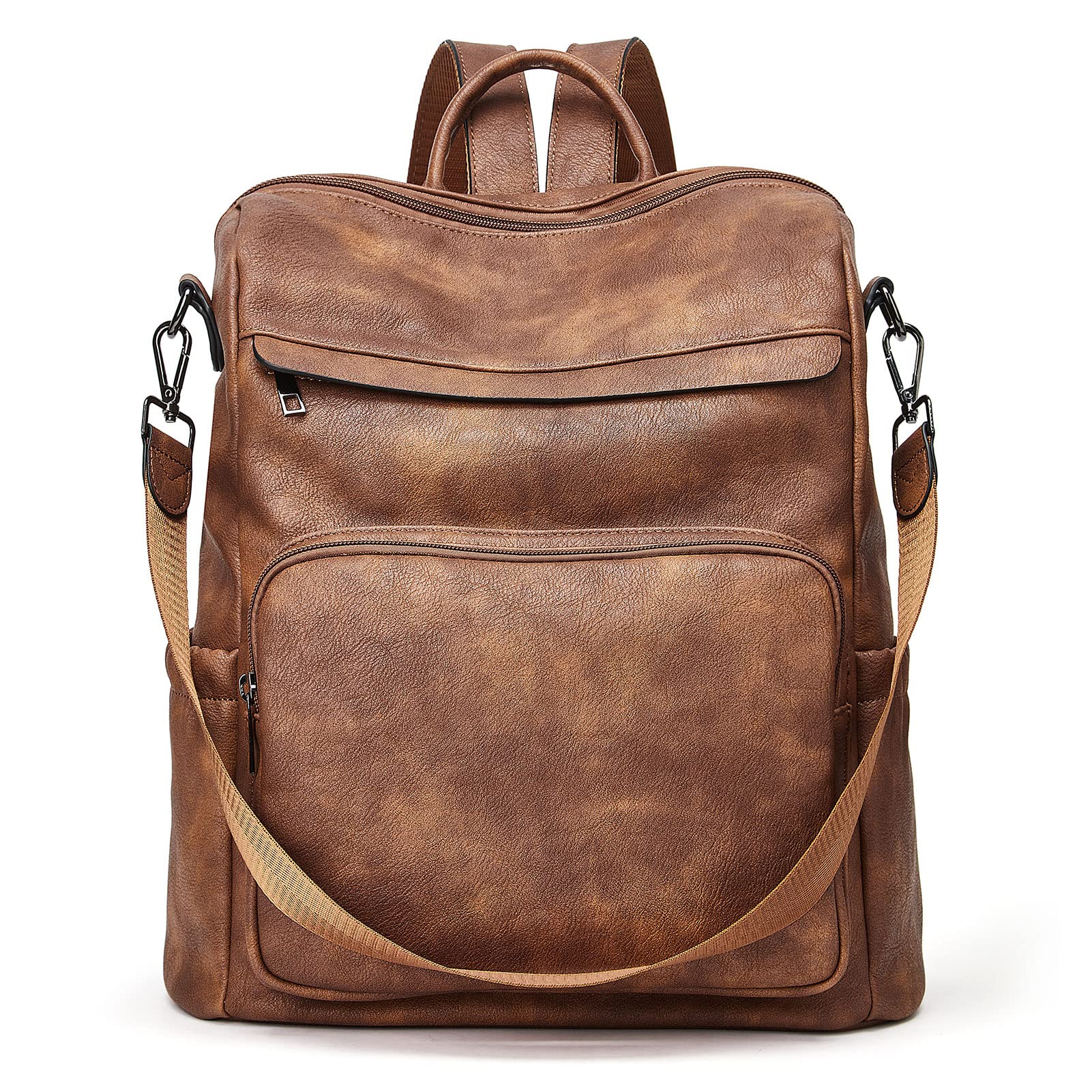 Stylish Leather Convertible Backpack Purse for Women - Large Fashion Designer Shoulder Bag for Travel, Work & Daily Use