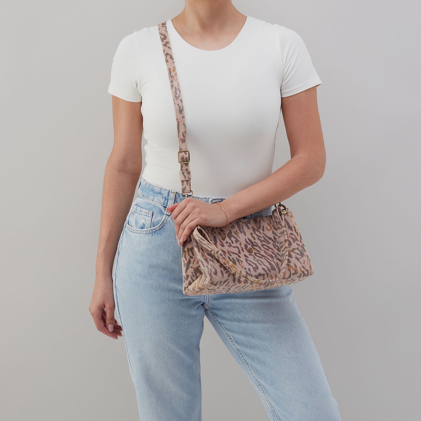 Seneca Shoulder Crossbody Bag in Printed Leather - Summer Safari Style for Women | Perfect for Travel, Shopping & Everyday Use