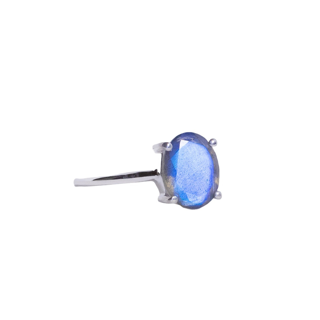 Labradorite Angel Halo Ring - Sterling Silver 925 Jewelry for Women - Elegant Birthstone Gift for Her - Perfect for Weddings, Anniversaries & Special Occasions