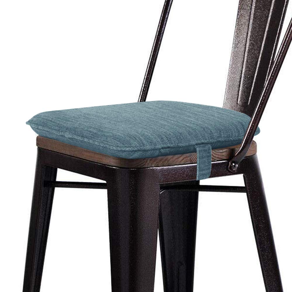 Super Soft Metal Dining Chair Pads - Bar Stool Cushion with Ties for Metal Chairs & Bar Stools - Light Blue Seat Cushion (14x14x1.5 Inches) - Perfect for Kitchen, Dining Room, Restaurant & Outdoor Use