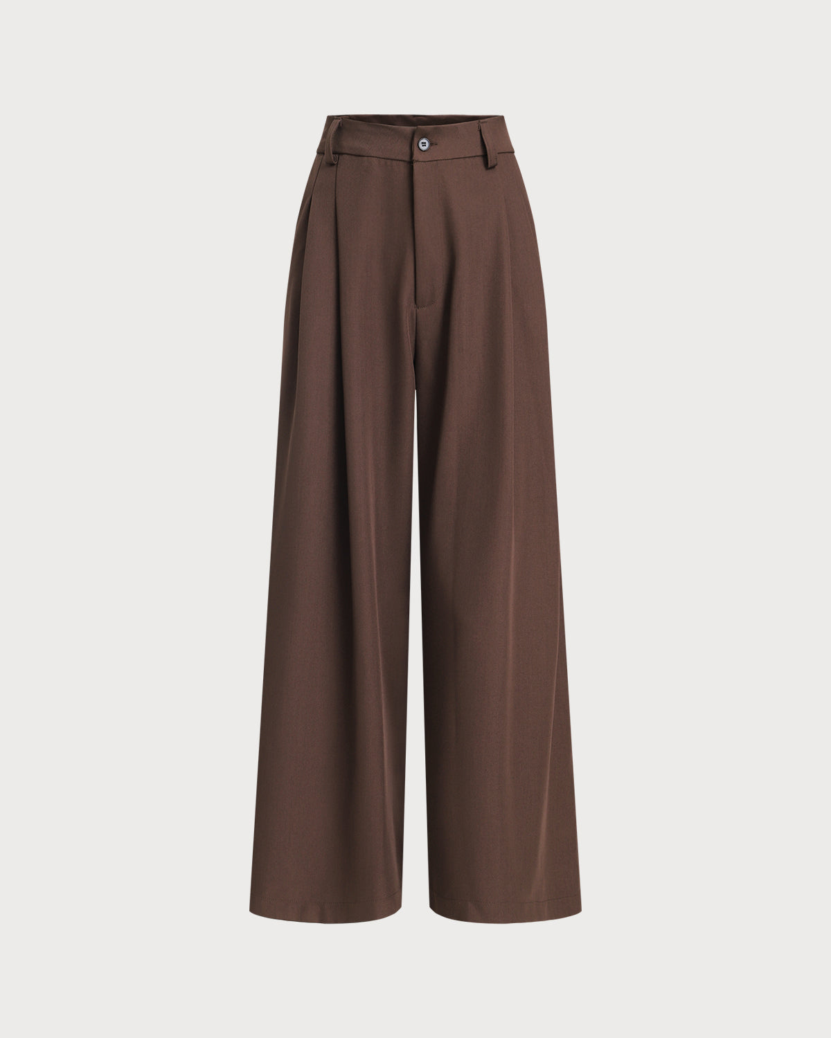 Stylish Coffee-Colored Ruched Straight Leg Pants for Women - Perfect for Office, Casual Wear & Travel