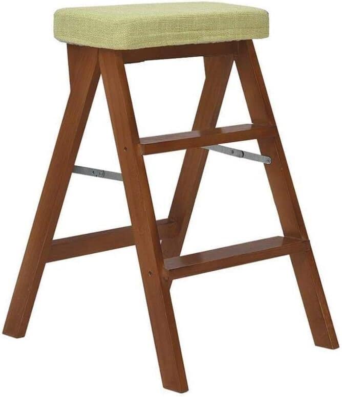 3-Step Folding Wooden Step Stool Ladder for Kitchen, Home & Office - Safe, Space-Saving Multi-Functional Stool for Adults & Kids - Perfect for Reaching High Shelves, Changing Light Bulbs & Home Organization