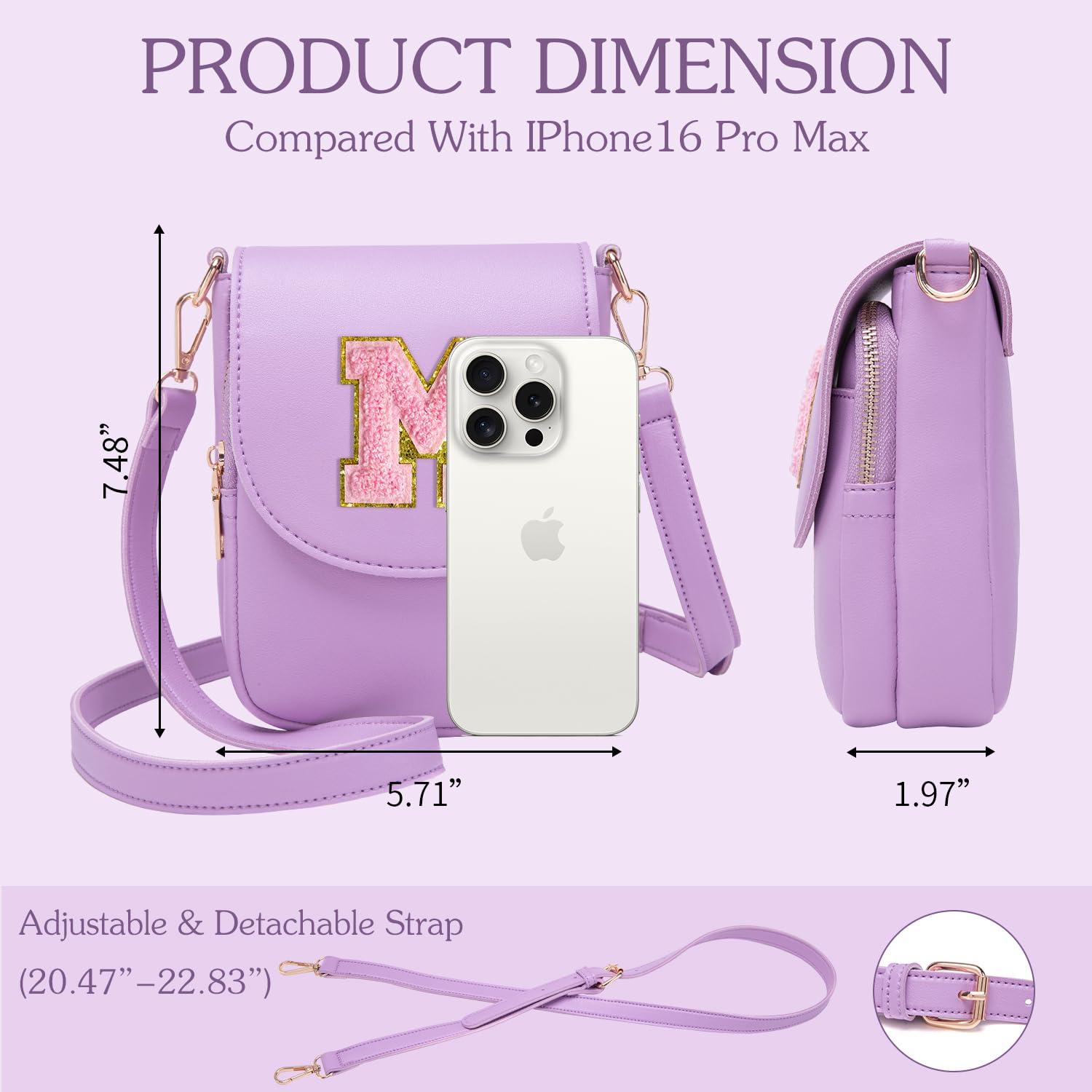 Stylish Leather Crossbody Purse for Teen Girls - Small Initial Phone Bag with Triple Compartment (Perfect for School, Travel & Everyday Use)