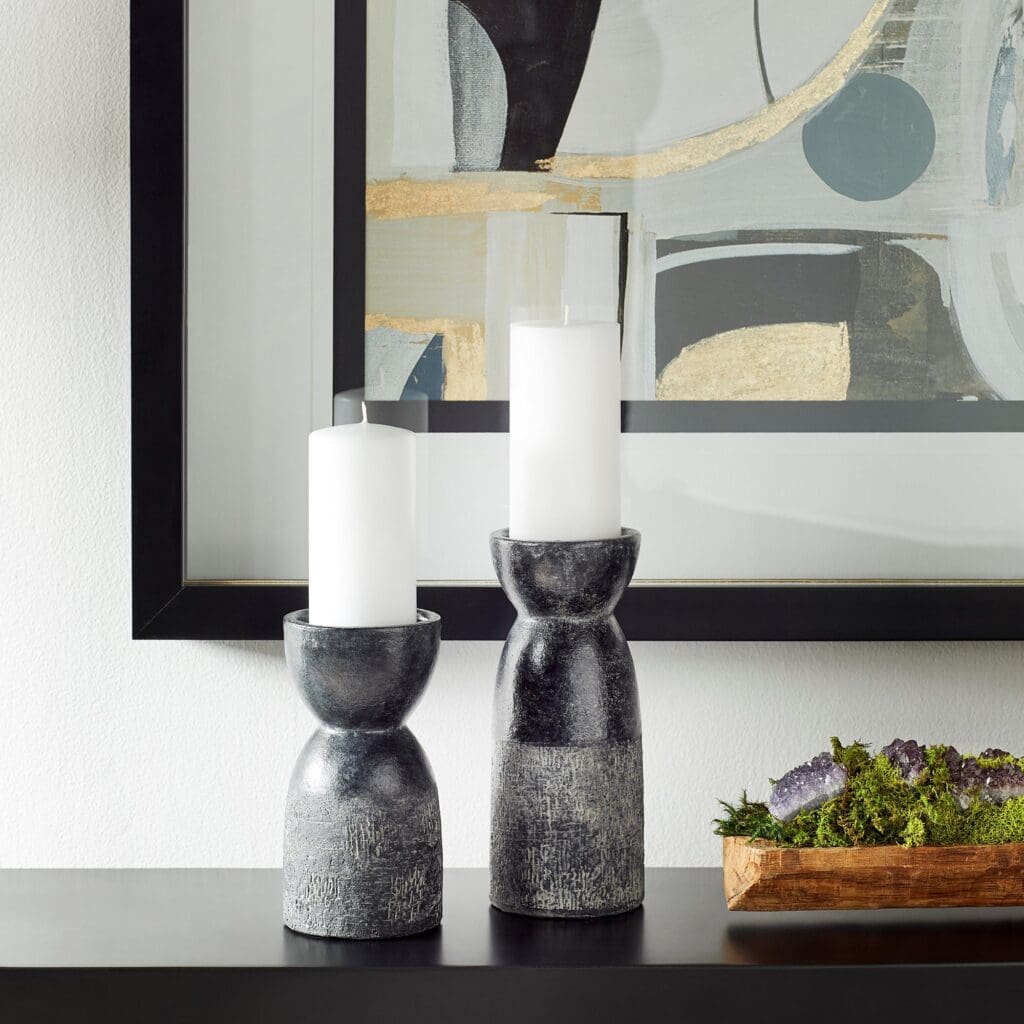Cyan Design 11016 Escalante Large Black Candle Holder - Elegant Home Decor for Dining Table, Wedding Centerpiece & Fireplace Mantel