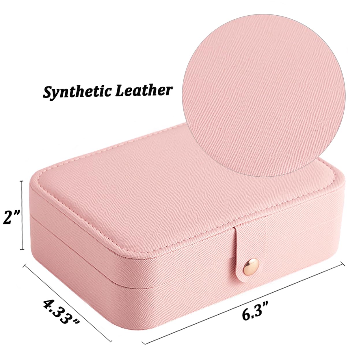 Elegant Pink Travel Jewelry Box for Women & Girls - Small Earring Organizer Holder Case for Earrings, Necklaces & Rings - Perfect for Travel, Gifts & Daily Storage