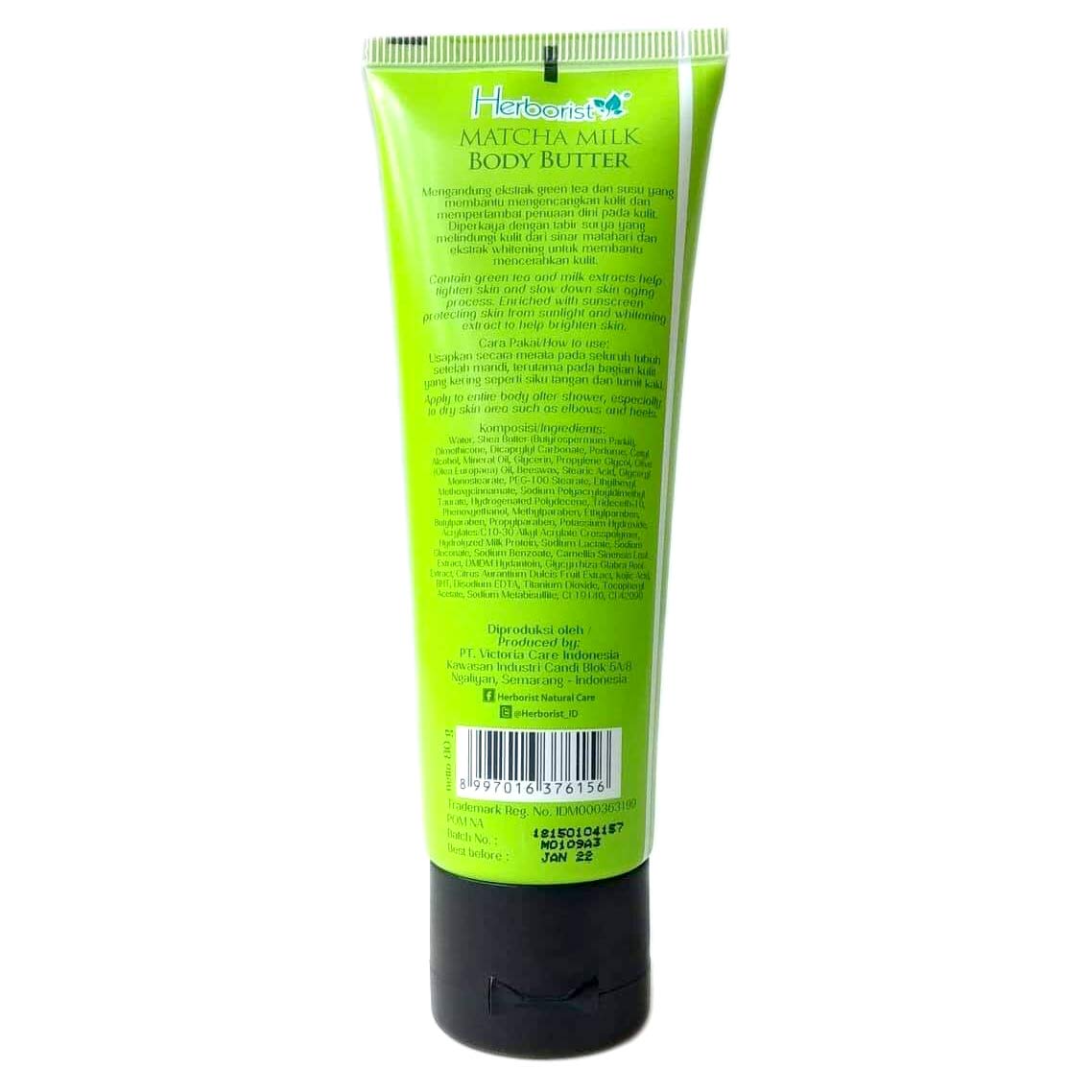 Herborist Matcha Milk Body Butter - 80g (Pack of 2) | Ultra-Moisturizing Cream for Dry Skin | Perfect for Daily Hydration & Spa Nights
