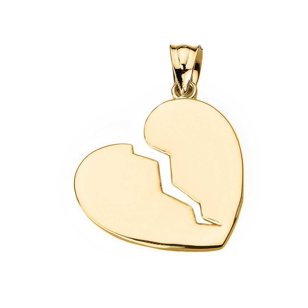 10K Yellow Gold Broken Heart Pendant Necklace for Women - Elegant Dainty Jewelry Gift for Valentine's Day, Anniversary or Breakup - Perfect for Everyday Wear, Date Nights & Special Occasions