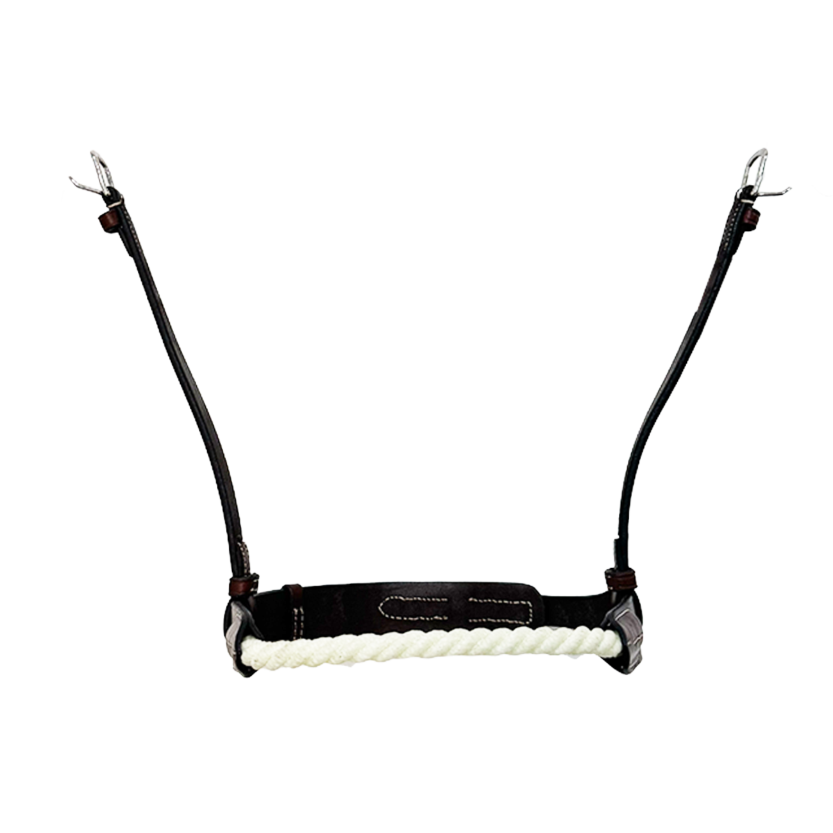 AJR Rope Noseband for Horses - Adjustable Leather Noseband for English Riding, Dressage & Show Jumping - Perfect for Equestrian Training and Competition