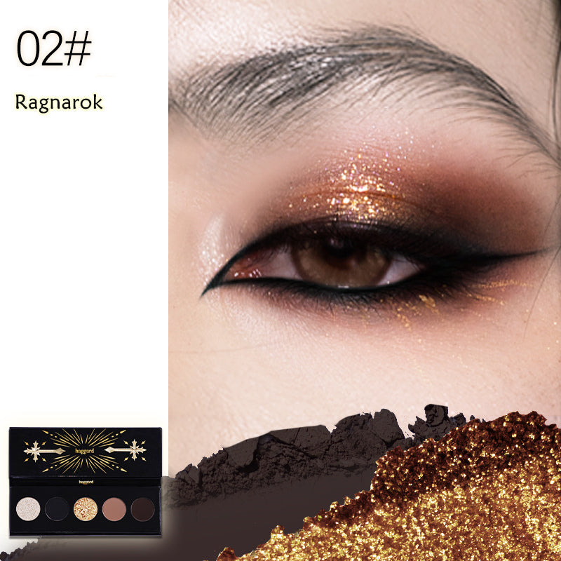 HAGGARD Scepter Series Smoky 5-Color Eyeshadow Palette - Long Lasting Pigmented Makeup for Party, Night Out & Special Occasions