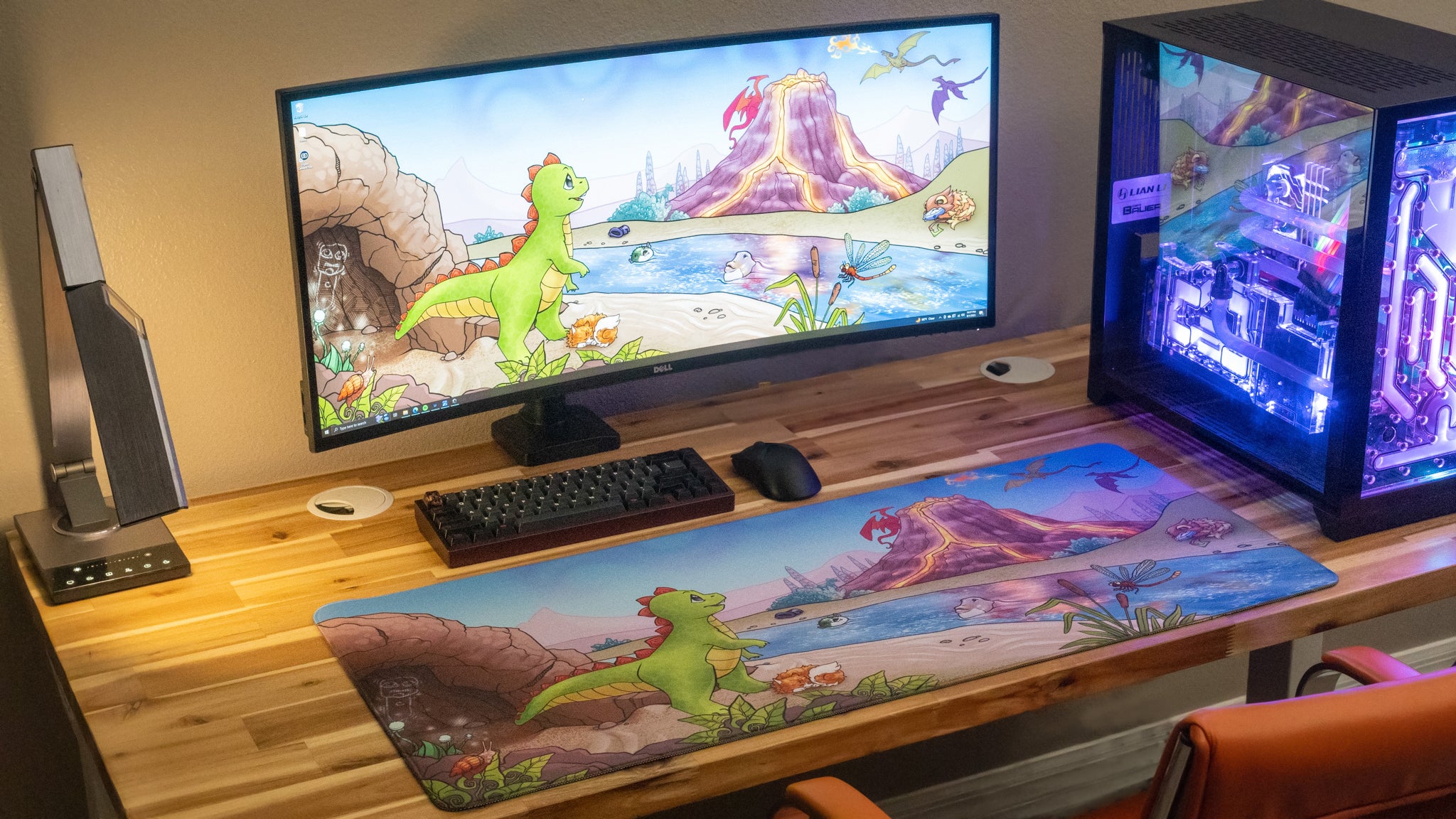 Jakeyosaurus Wish for Wings Limited Edition XL Gaming Desk Mat - Content Creator Collaboration - Perfect for PC Gaming Setup & Streamer Workspace
