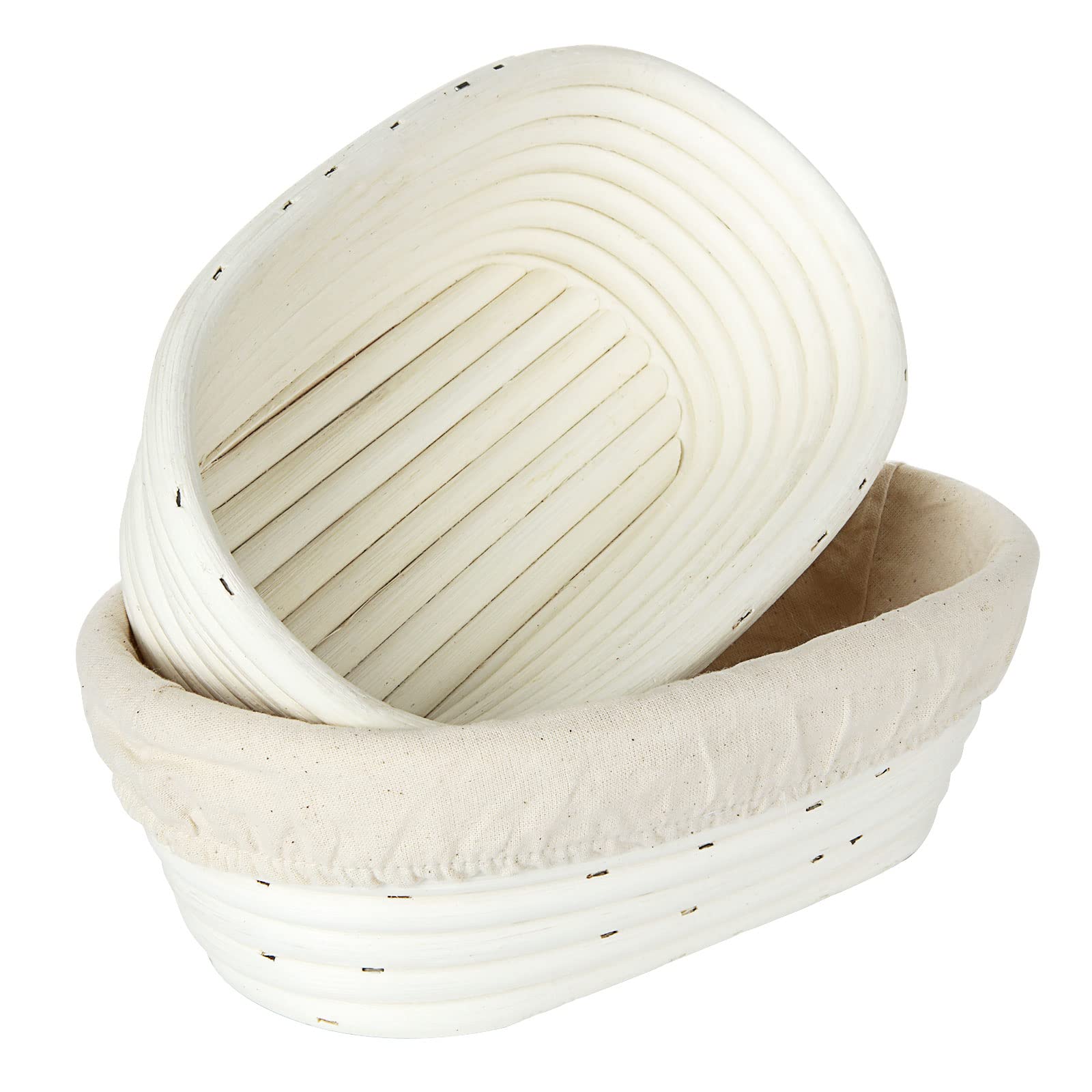 10 Inch Oval Bread Proofing Basket Set of 2 - Professional & Home Sourdough Baking Baskets for Artisan Bread Making - Perfect for Sourdough, Baguettes, and Homemade Bread Baking