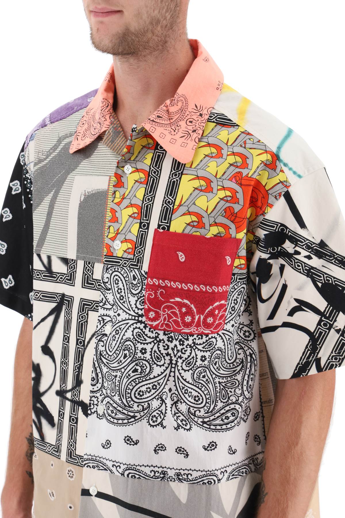 Children of the Discordance Patchwork Short Sleeve Shirt - Stylish Streetwear for Men | Perfect for Casual Outings & Urban Fashion