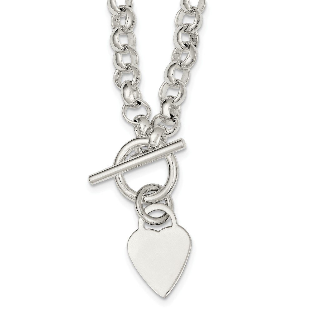 Personalized Sterling Silver Engraveable Heart Pendant Necklace with Fancy Link Chain - Perfect for Anniversaries, Valentine's Day Gifts & Romantic Occasions