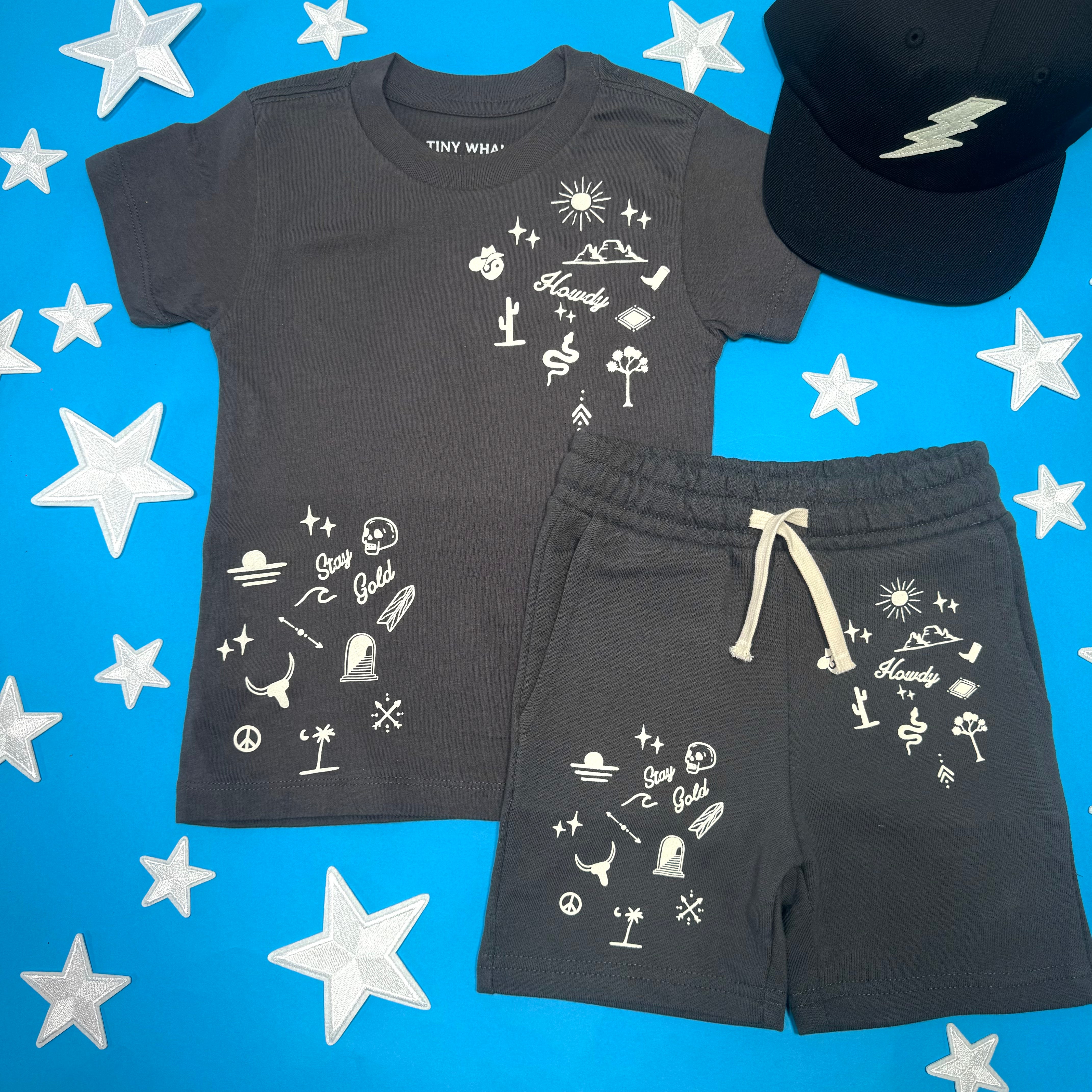 Tiny Whales Kids' Malone Graphic T-Shirt - Soft Cotton Short Sleeve Tee for Boys & Girls | Perfect for School, Playdates & Family Outings