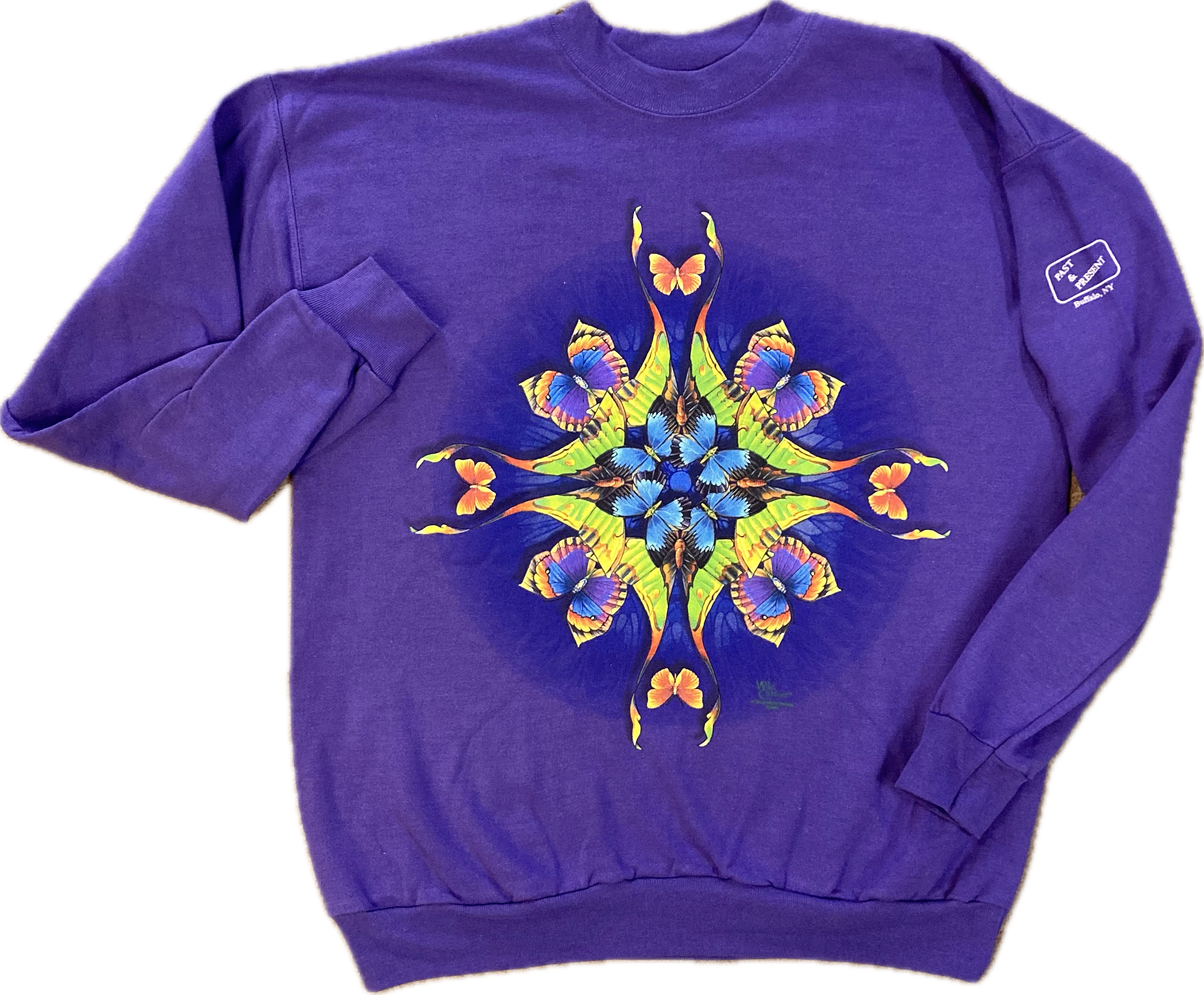 Butterfly Kaleidoscope Print Sweatshirt for Adults - Soft & Stylish Pullover for Casual Wear, Street Fashion & Outdoor Activities