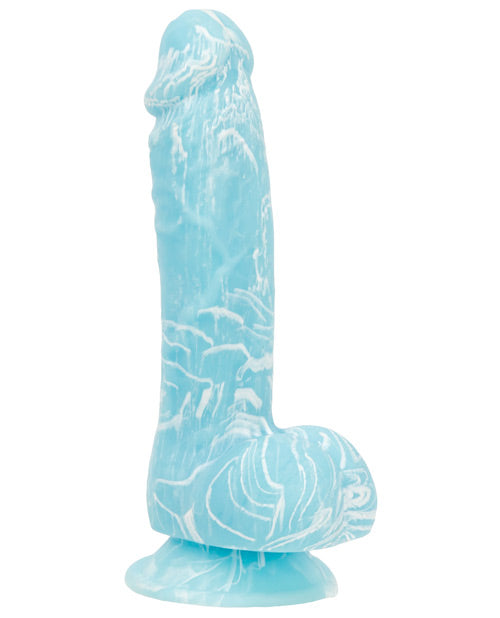 Glow in the Dark Silicone Dildo with Balls - 7.5 Inch Realistic Adult Toy for Men & Women - Blue Addiction Toy Collection - Perfect for Solo Play & Couples Intimacy