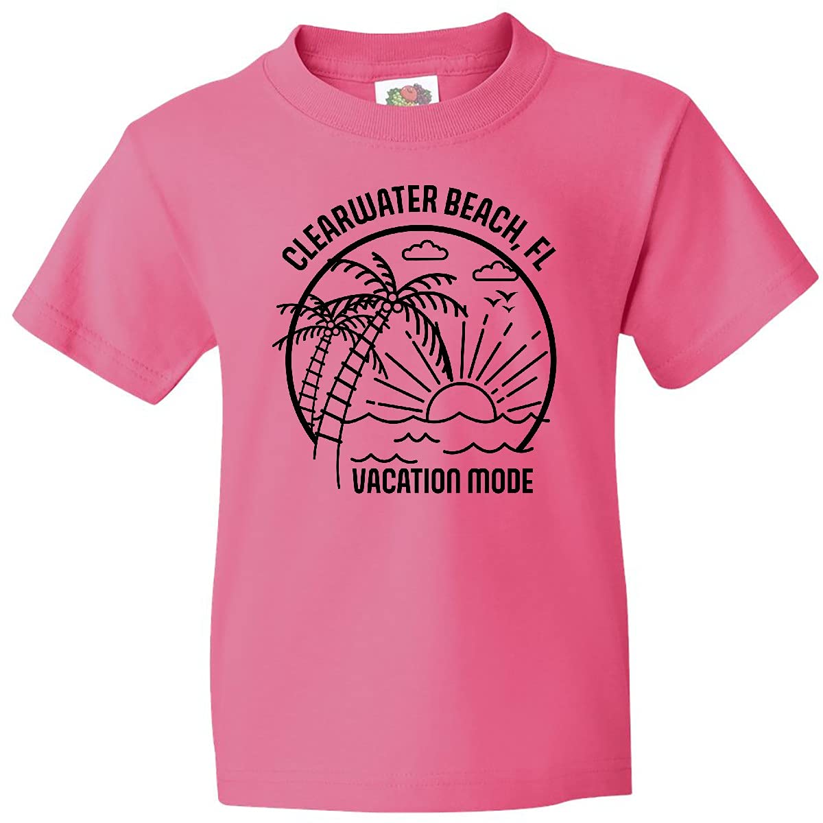 Inktastic Summer Vacation Mode Clearwater Beach Florida Youth T-Shirt - Comfortable Kids Travel Shirt for Beach Trips & Florida Vacations