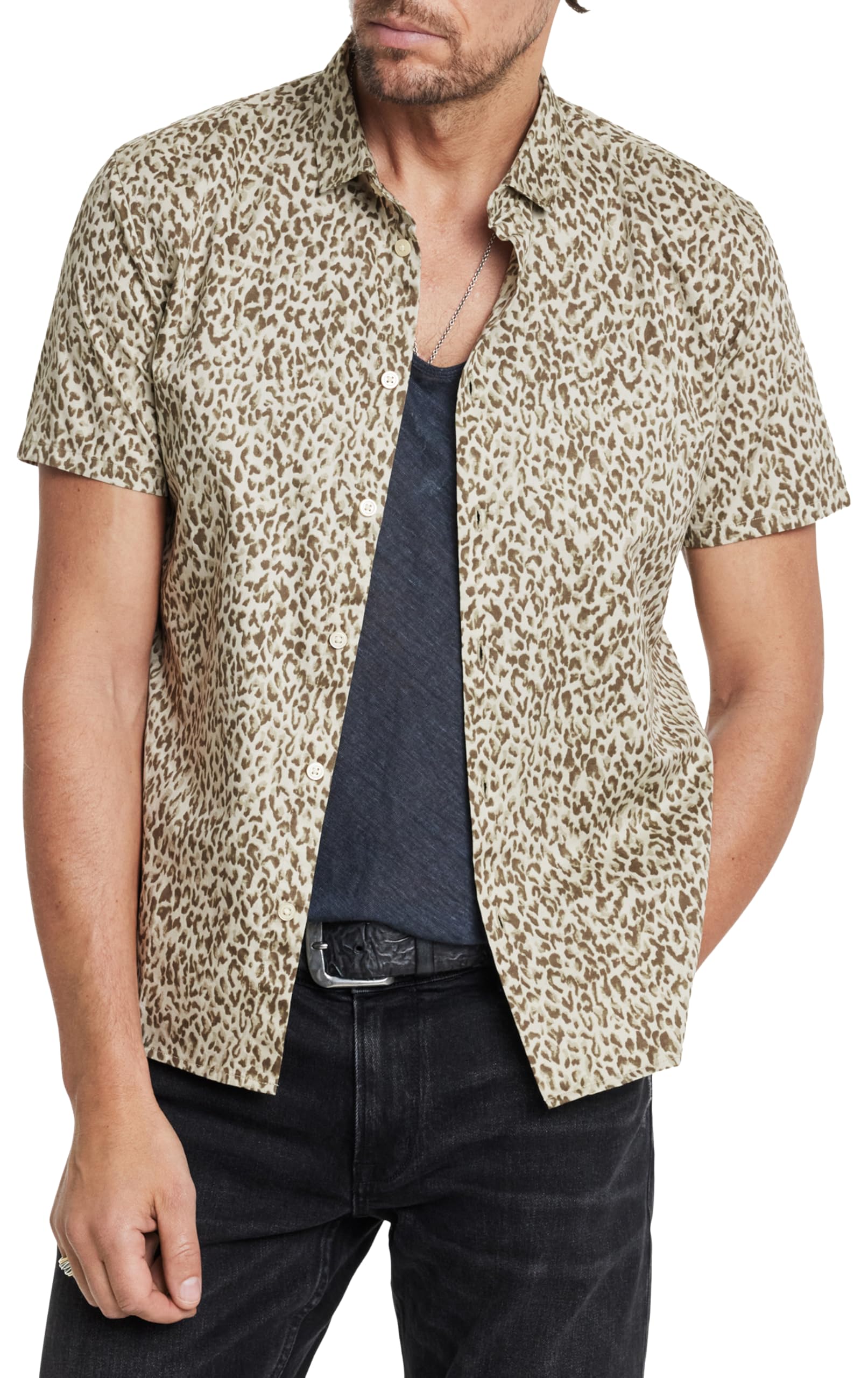 John Varvatos Men's Sean Button-Down Shirt - Casual & Stylish Long Sleeve Dress Shirt for Work, Date Night & Formal Events