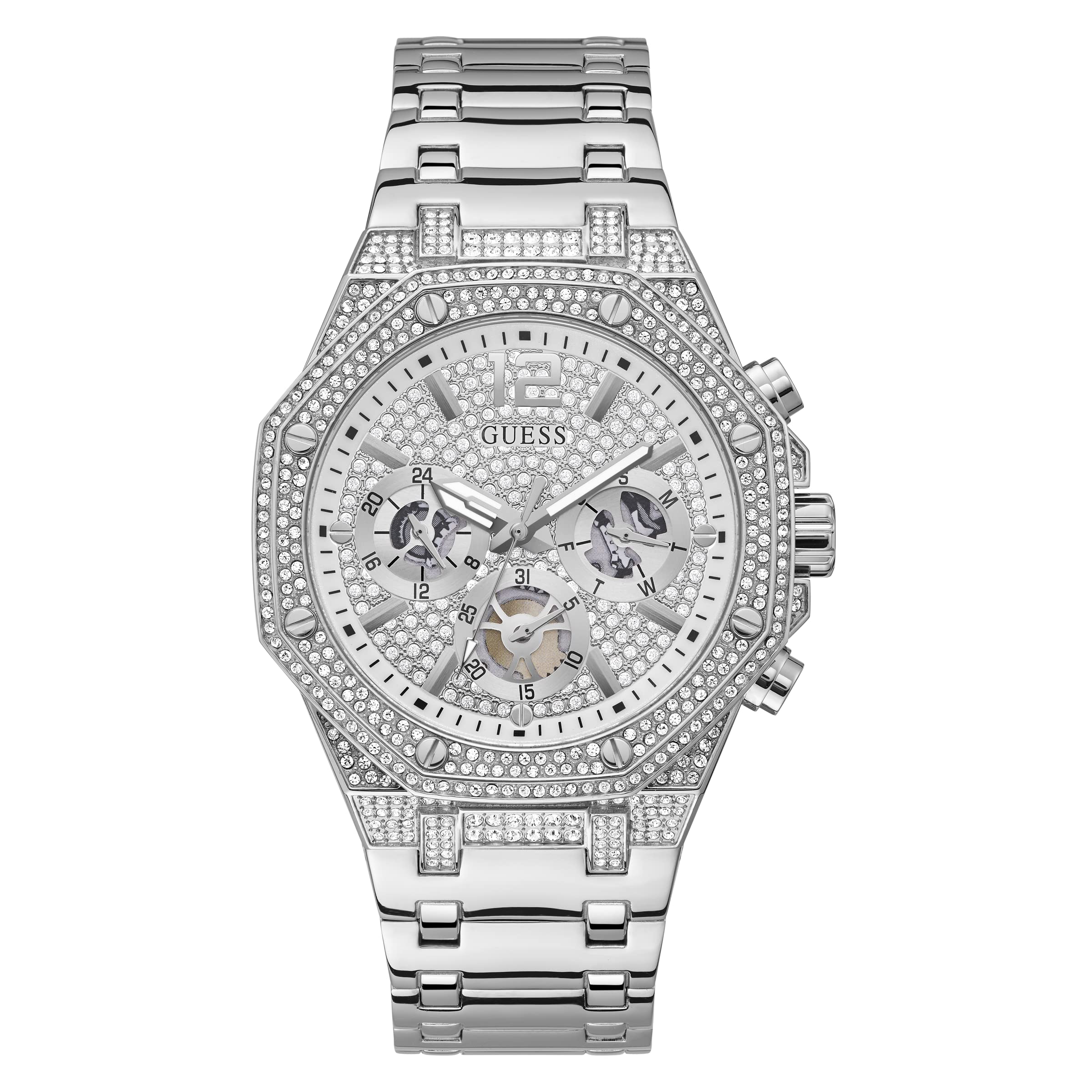 GUESS Men's Stainless Steel Quartz Watch - Waterproof Dress Watch for Business, Casual & Formal Occasions
