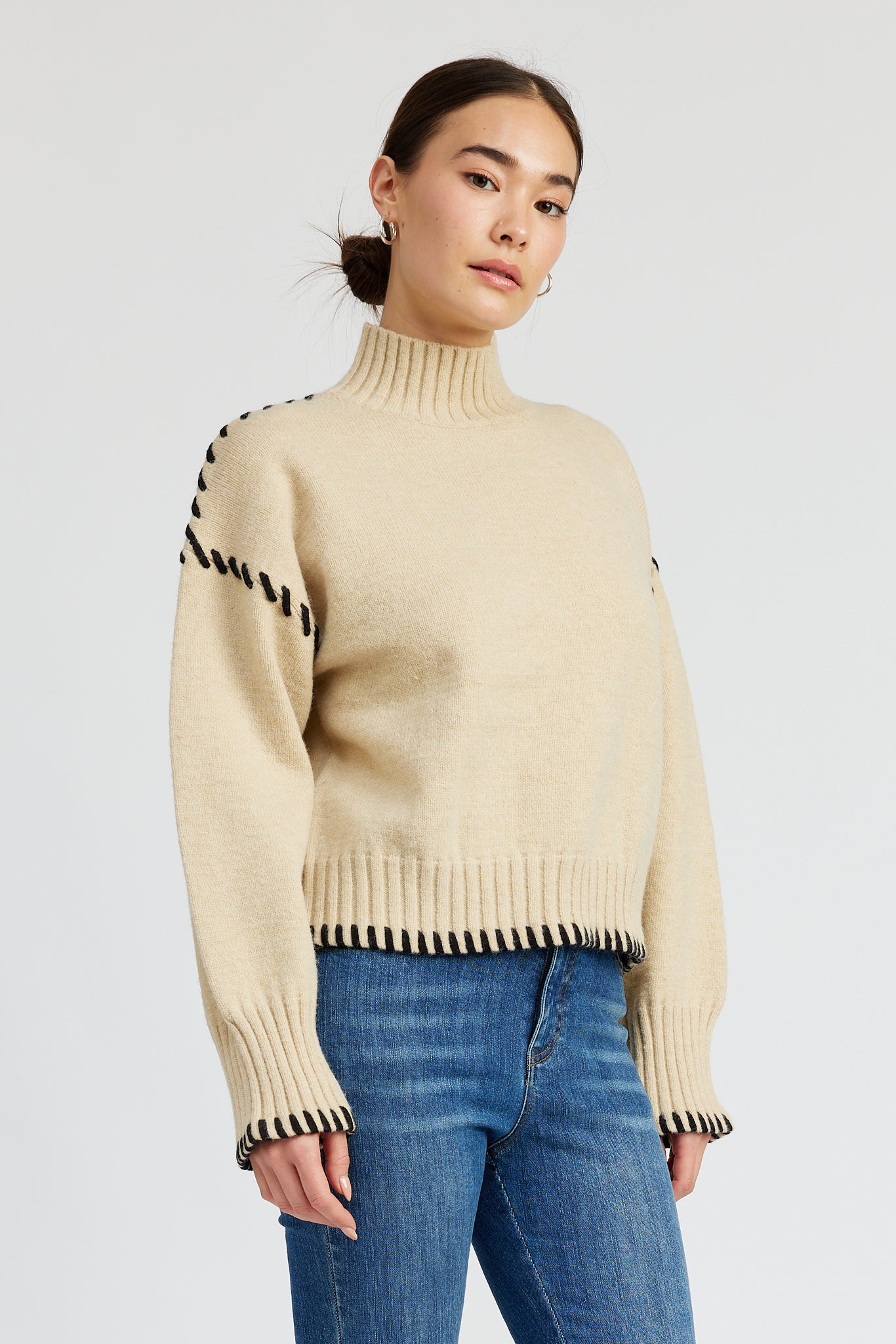 Merril Whip Stitch Sweater for Women - Cozy Knit Pullover with Cable Stitch Design - Perfect for Fall & Winter Outfits, Casual Wear and Office Attire
