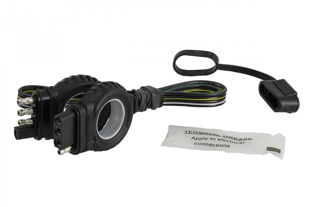 Black 4 Flat Extension Cord - Heavy Duty for Outdoor & Workshop Use