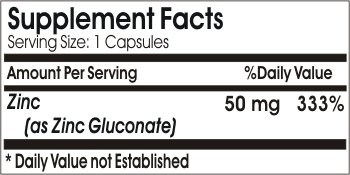 Chelated Zinc 50mg Supplement - 100 Capsules | Pure & Additive-Free | Naturetition | Immune Support & Wellness Boost for Adults