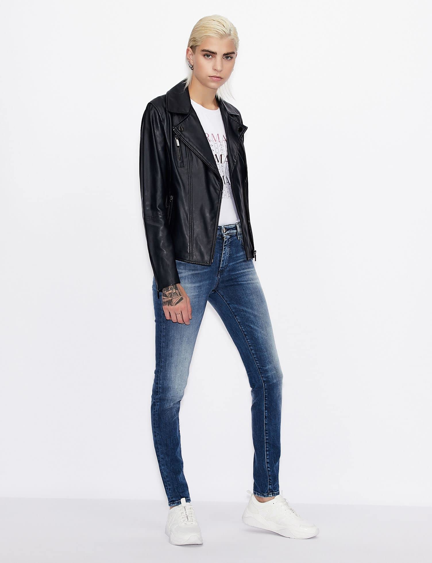 Armani Exchange Women's Classic Denim Skinny Jeans - High Waist Stretch Comfort Fit for Casual Wear & Night Out