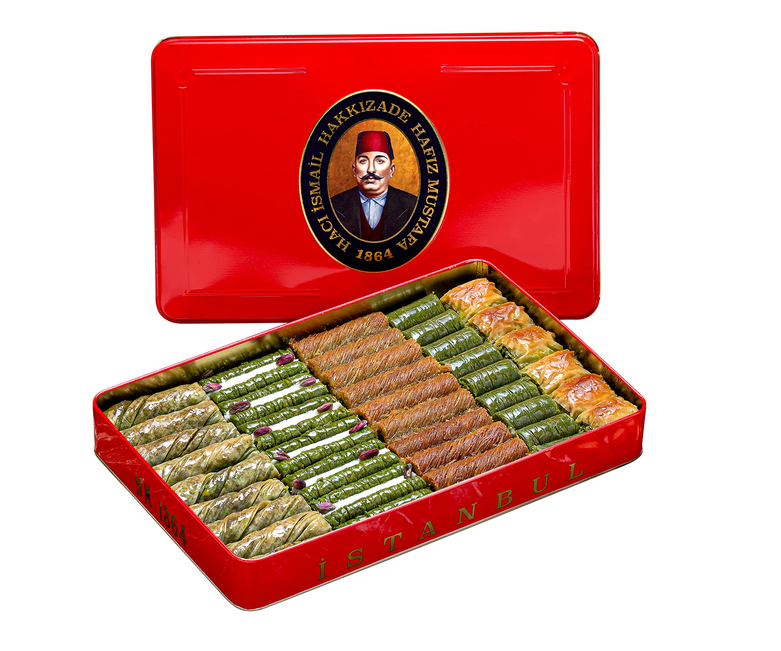 Premium Hafiz Mustafa 1864 Istanbul Baklava Pastry Gift Box - Authentic Turkish Baklava Dessert with Fresh Phyllo Dough, Pistachios, Hazelnuts & Walnuts - Perfect for Birthday, Christmas Gifts, Dinner Parties & Holiday Celebrations