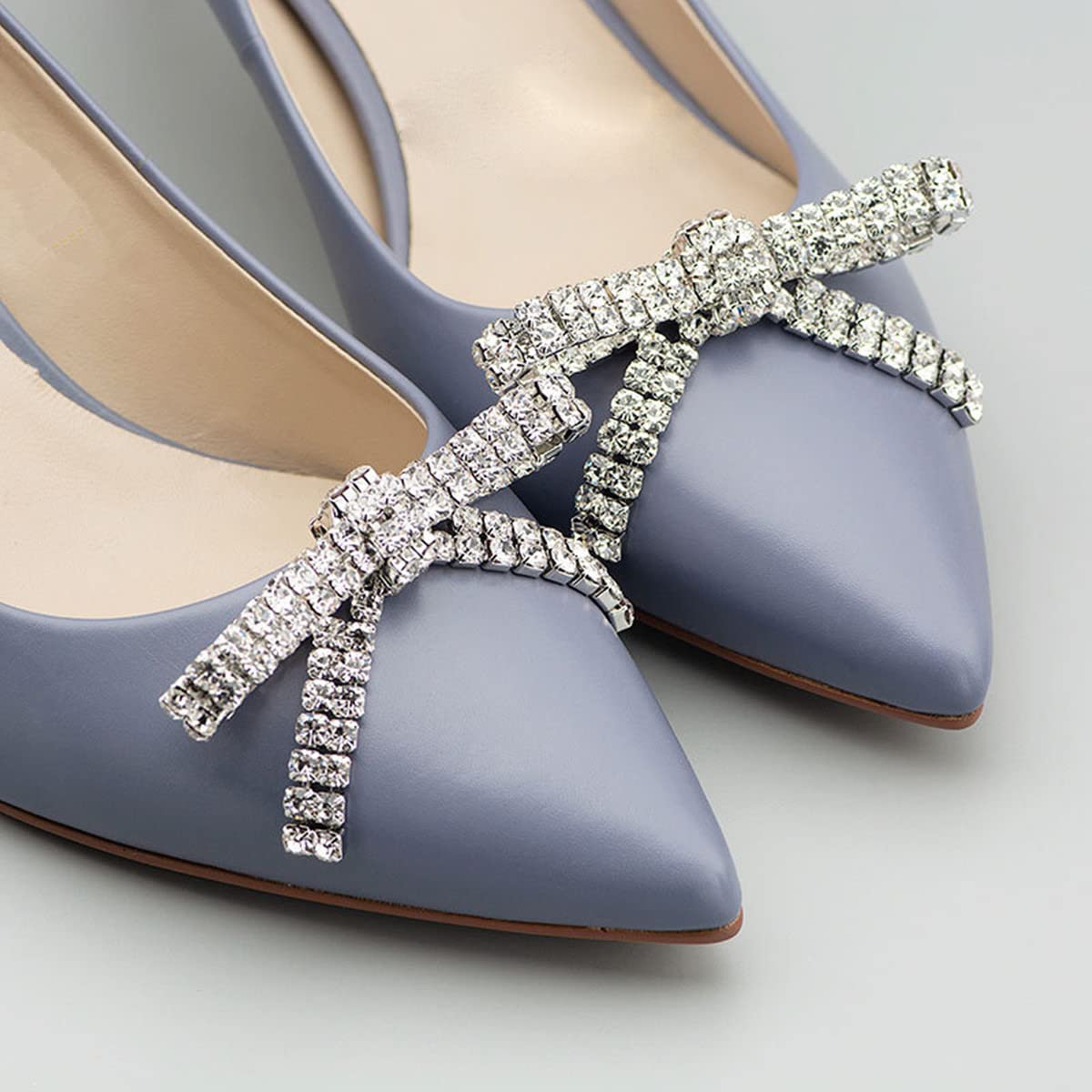 2 Pairs Rhinestone Shoe Clips for Women's Pumps - Elegant Wedding Bridal Shoe Buckle Accessories - Perfect for Bridal Party, Prom, Evening Gala & Special Occasions