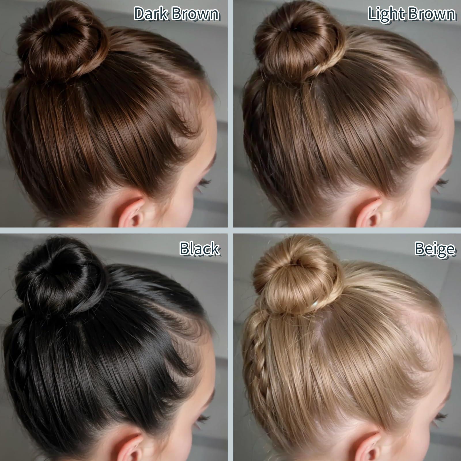 Teenitor Small Donut Hair Bun Maker Set - 4 Color Hair Donut Buns for Kids & Teens with 5 Elastic Bands & 20 Hair Pins | Perfect for School, Parties & Everyday Hairstyles
