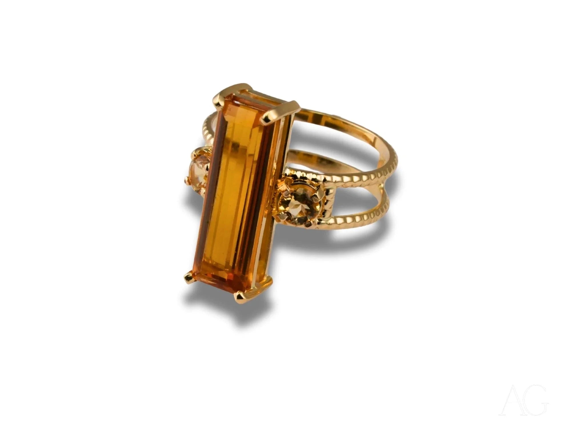 18K Gold Citrine Ring for Women - Solar Aura Collection | Elegant Birthstone Jewelry Gift for Birthday, Anniversary & Special Occasions