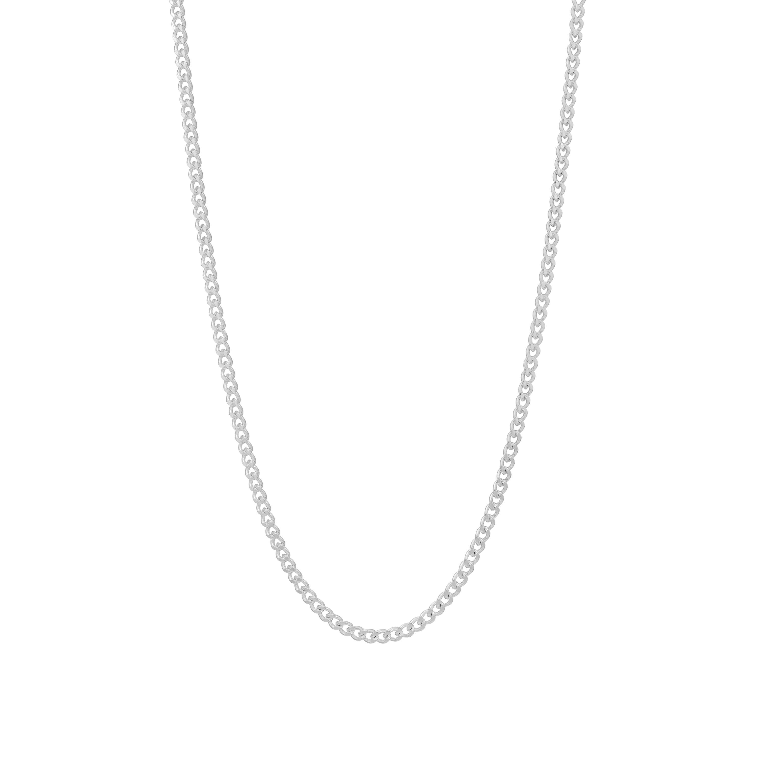 Sterling Silver Plated Curb Chain Necklace for Women - Elegant Layered Jewelry for Everyday Wear & Special Occasions | Eb5287S